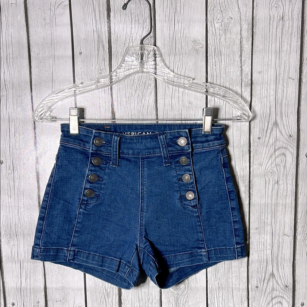 American Eagle hi-rise shortie shorts size 0